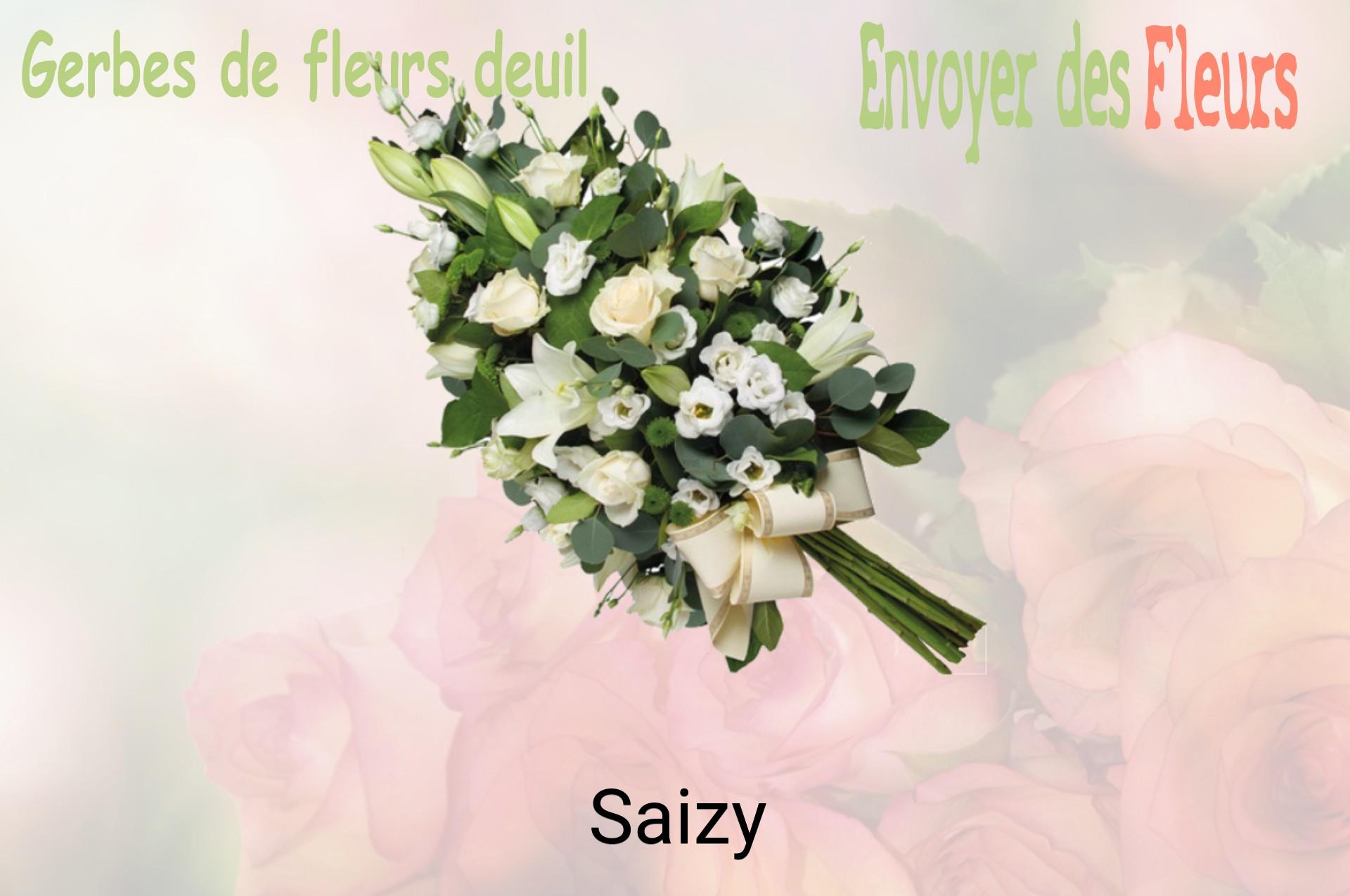 Gerbe de fleurs de deuil livrée à Saizy